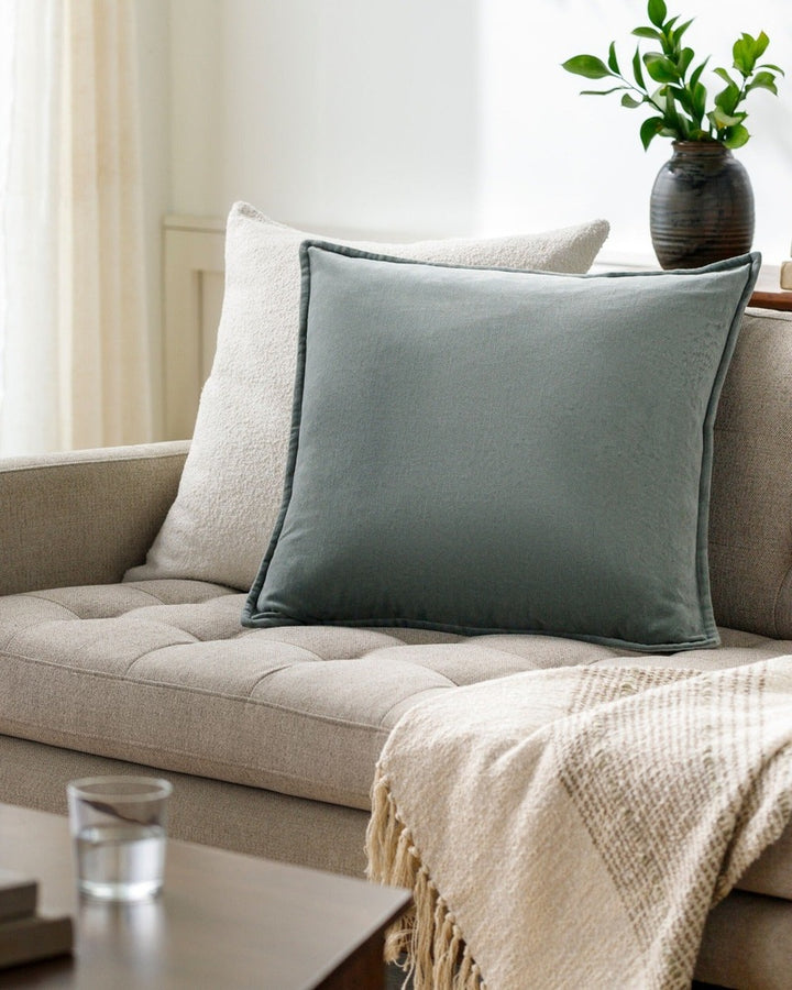 Cotton Velvet Cushion 51x51cm - Sage Keiichi 3