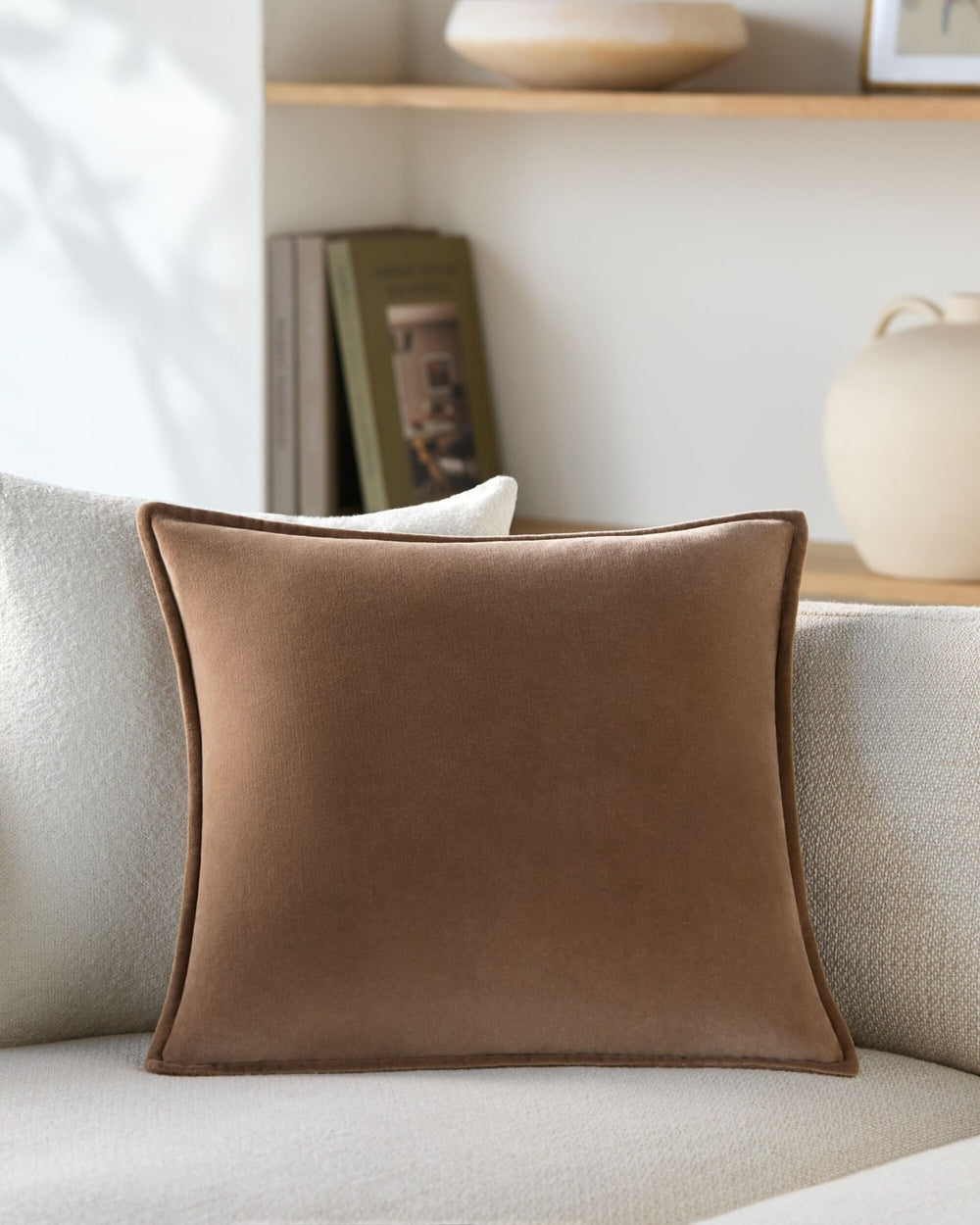 Cotton Velvet Cushion 51x51cm - Cappuccino Keiichi 2