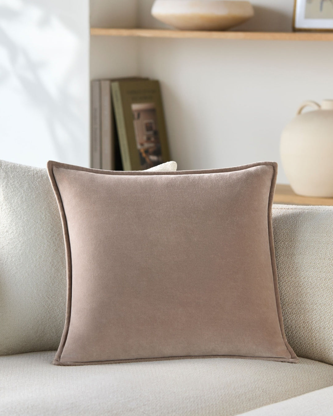 Cotton Velvet Cushion 51x51cm - Dusky Rose Keiichi 2