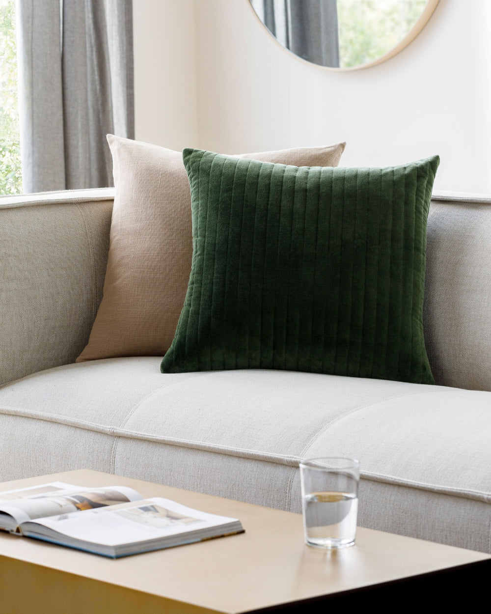 Digby Velvet Cushion 51x51cm - Forest Green Keiichi 2