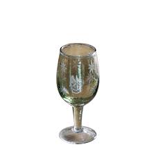 Gallery Interiors Starry Set of 4 Wine Glass Green Lustre Glasses