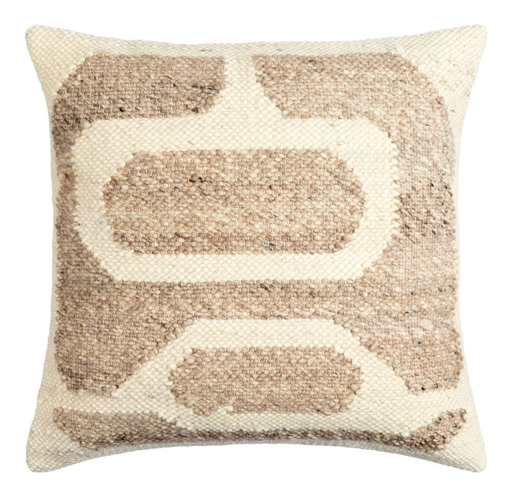 Deccan Traps Woven Abstract Cushion 51x51cm - Beige Keiichi 1