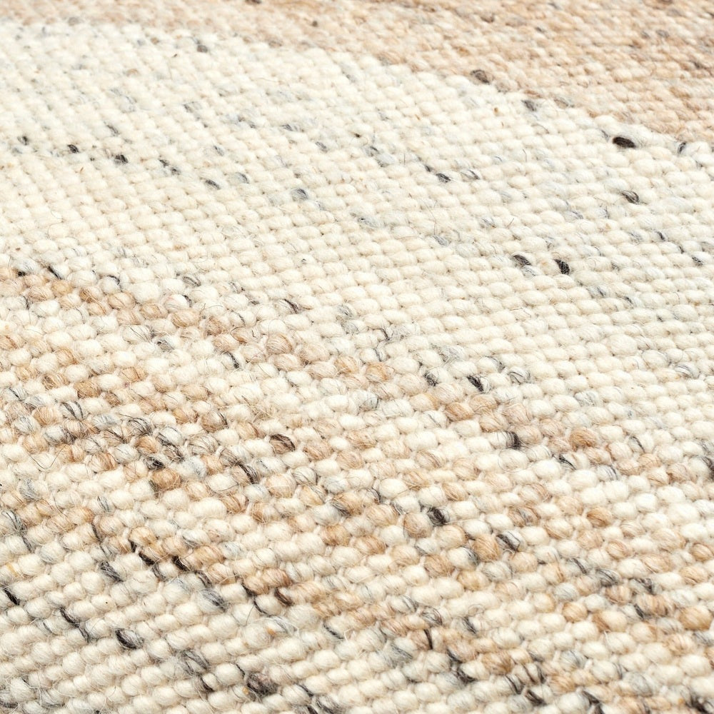 Deccan Traps Woven Block Stripe Cushion 51x51cm - Light Beige Keiichi 4
