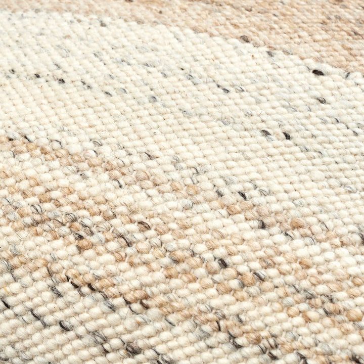 Deccan Traps Woven Block Stripe Cushion 51x51cm - Light Beige Keiichi 4
