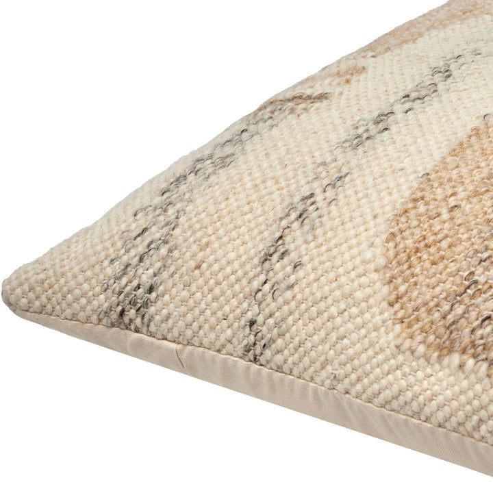 Deccan Traps Woven Wave Cushion 51x51cm - Light Beige Keiichi 3