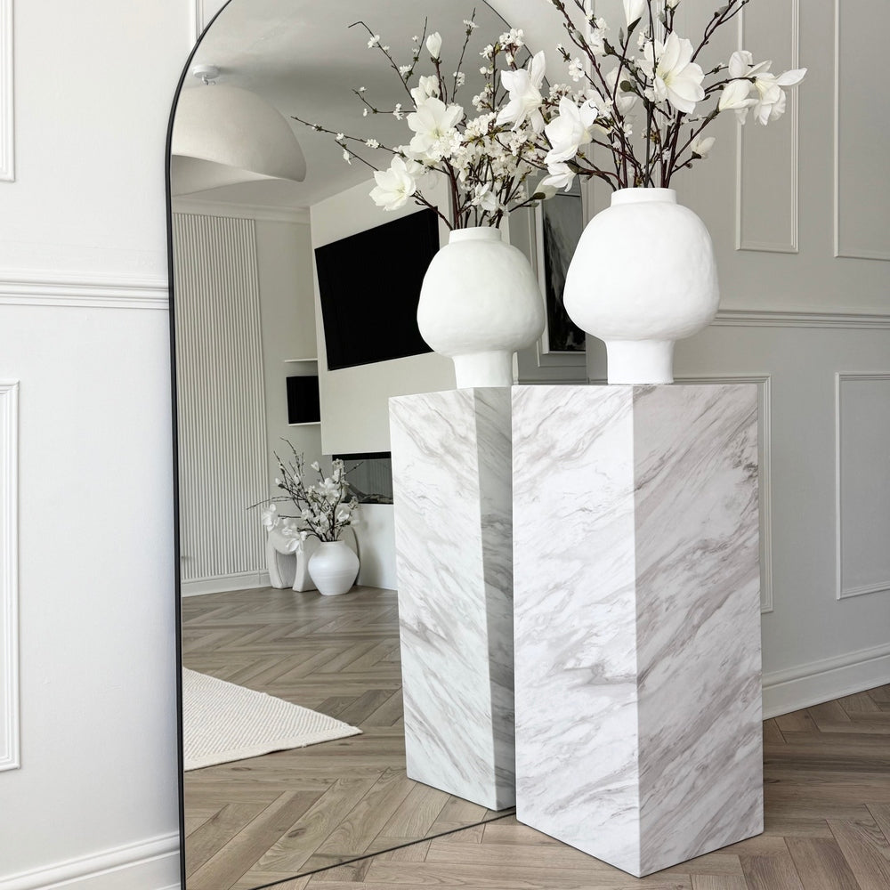 Cece Small Pedestal - White Marble LPD Home 2