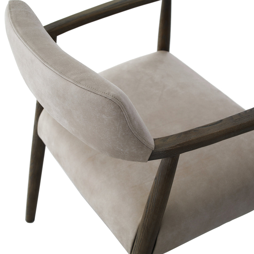 Stonehouse Italian Leather Dining Chair - Taupe Keiichi 4