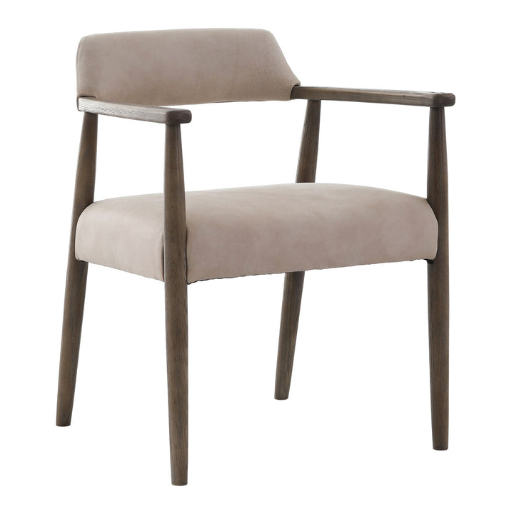 Stonehouse Italian Leather Dining Chair - Taupe Keiichi 3