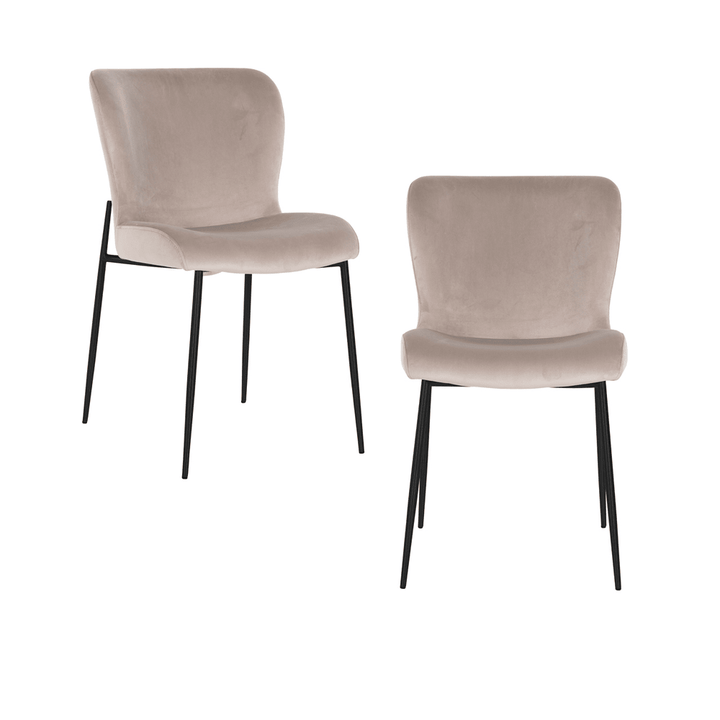 Darby Set of 2 Dining Chairs - Khaki & Black