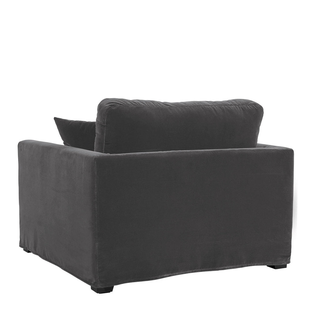 Angie Cotton Velvet Armchair - Dark Grey
