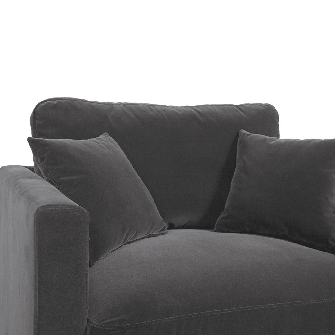 Angie Cotton Velvet Armchair - Dark Grey