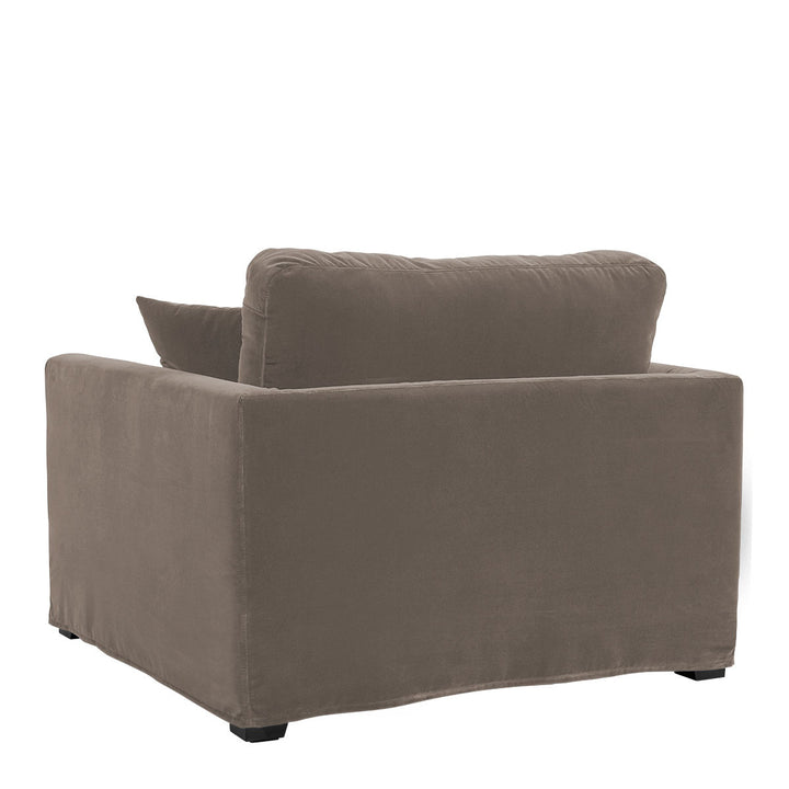 Angie Cotton Velvet Armchair - Taupe