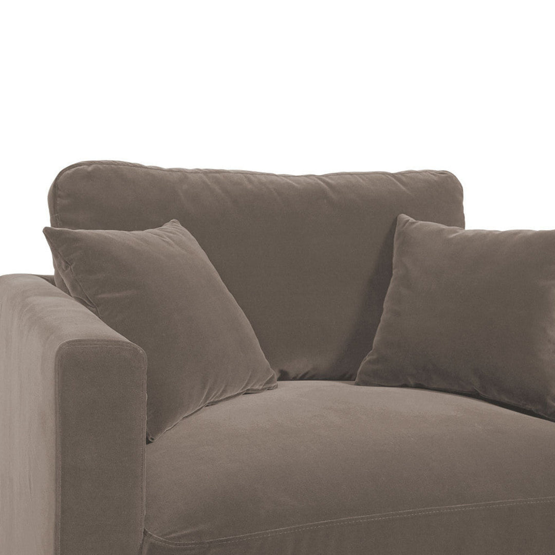Angie Cotton Velvet Armchair - Taupe