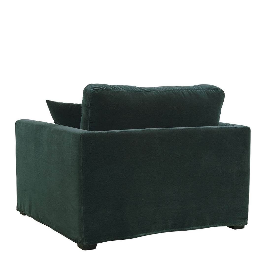 Angie Cotton Velvet Armchair - Forest Green
