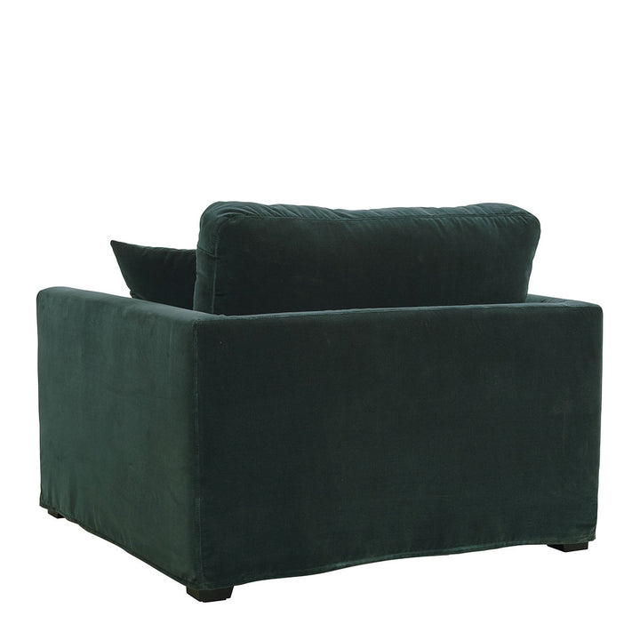 Angie Cotton Velvet Armchair - Forest Green