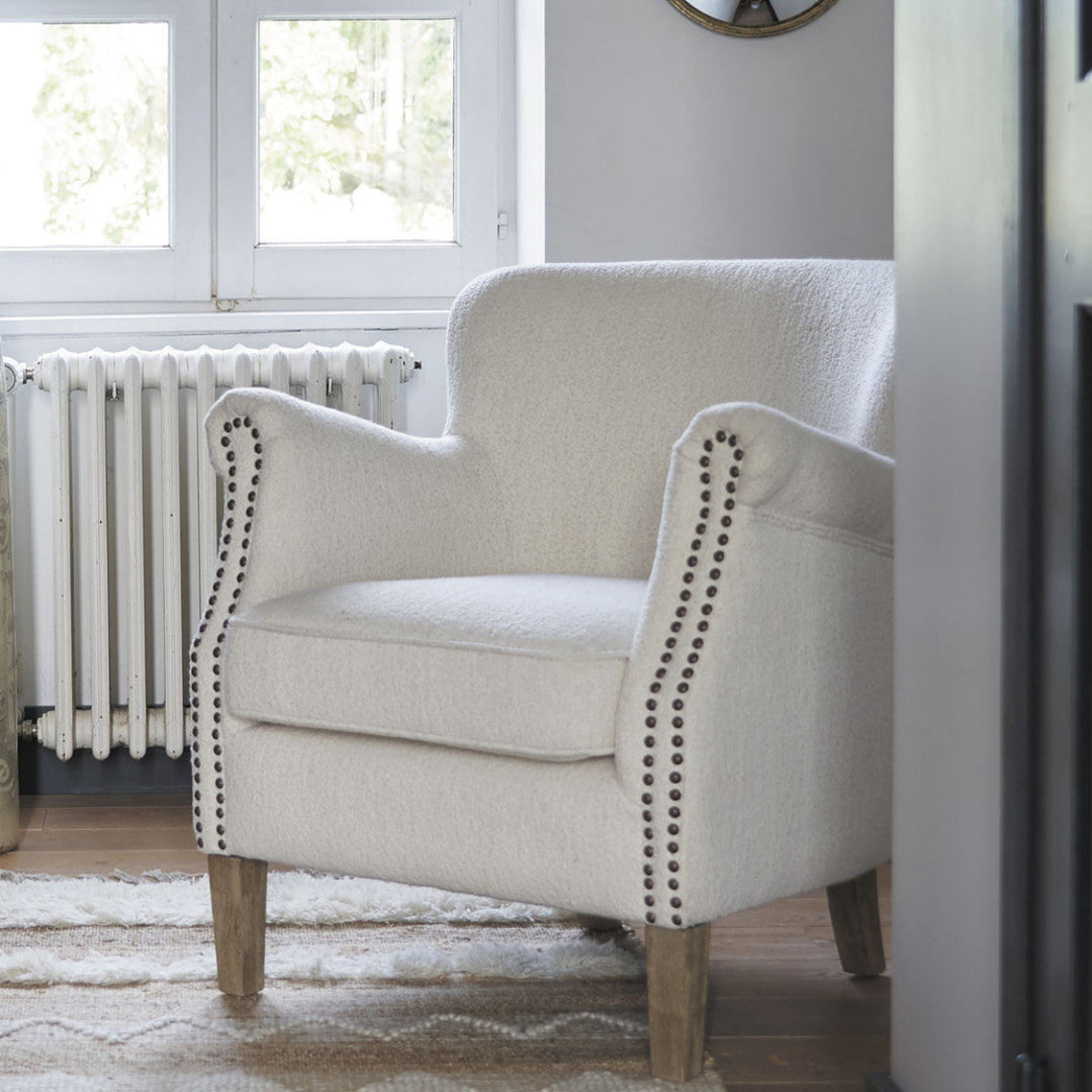 Claude Arm Chair - Cream Boucle