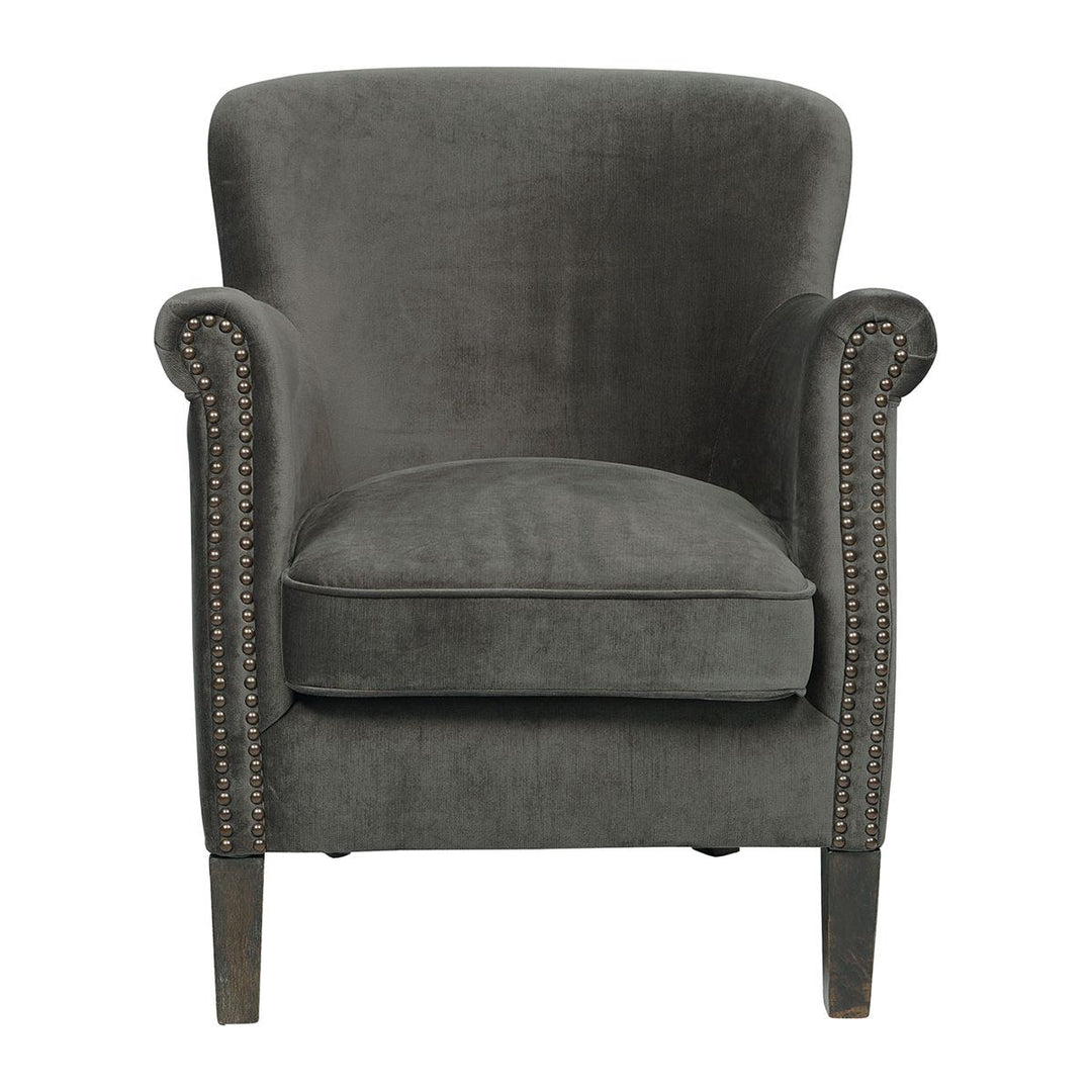 Claude Arm Chair - Dark Grey Velvet