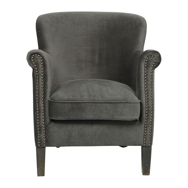 Claude Arm Chair - Dark Grey Velvet