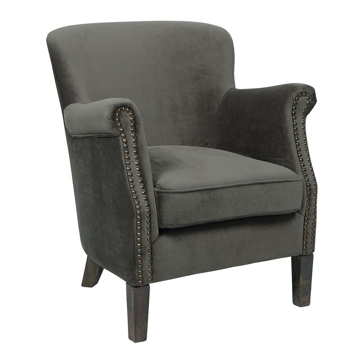 Claude Arm Chair - Dark Grey Velvet