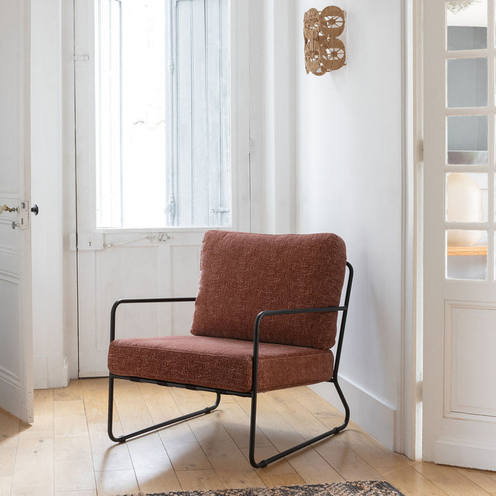 Gaspard Armchair - Brick Red Corduroy