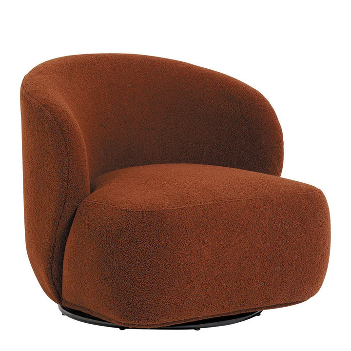 Lisette Boucle Swivel Armchair - Terracotta