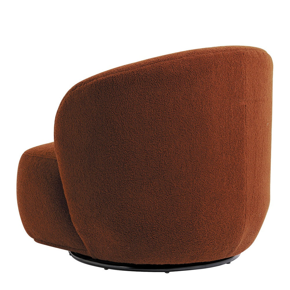 Lisette Boucle Swivel Armchair - Terracotta