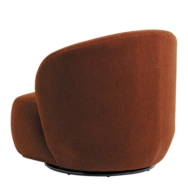 Lisette Boucle Swivel Armchair - Terracotta