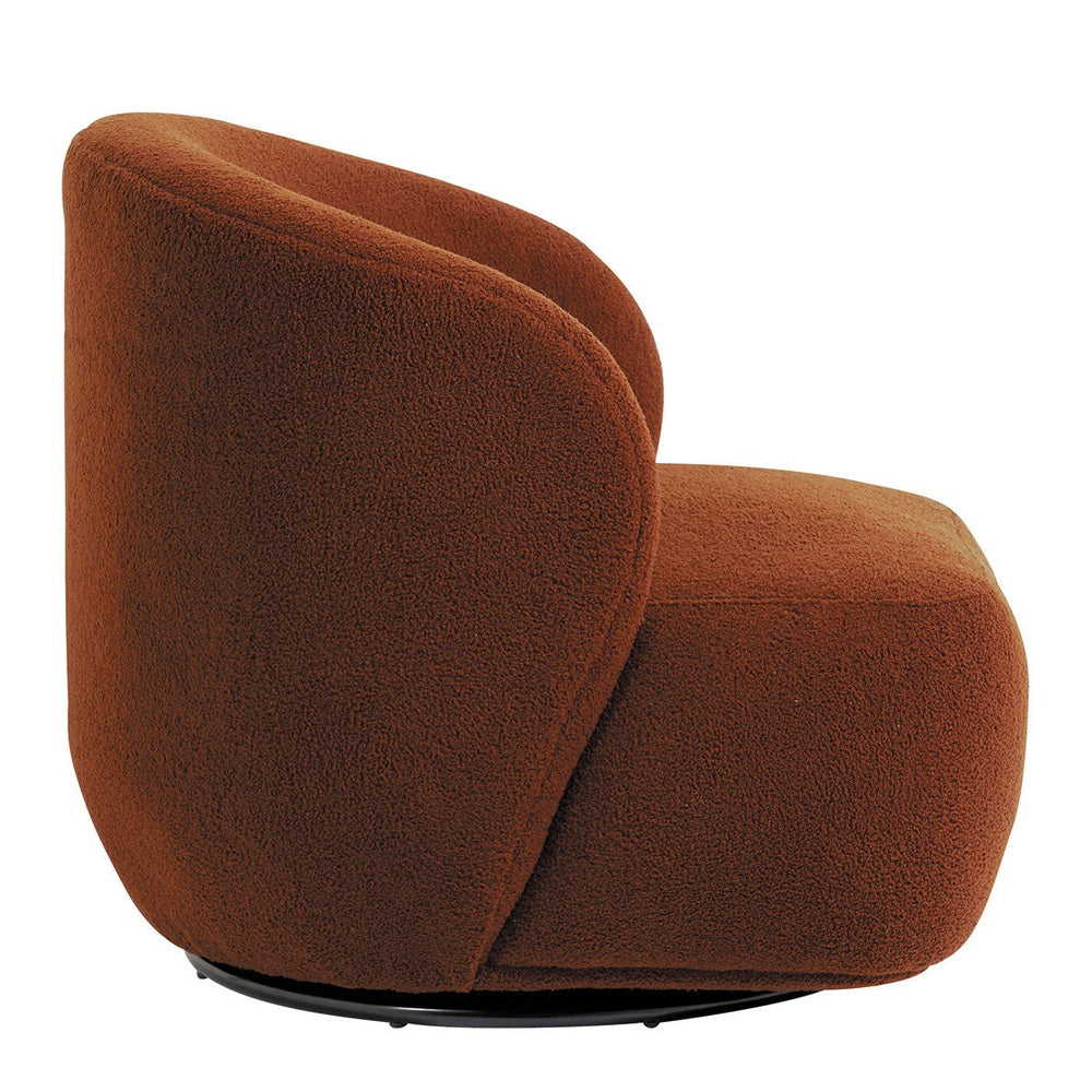 Lisette Boucle Swivel Armchair - Terracotta
