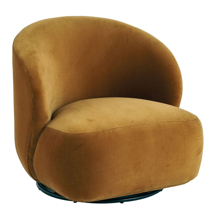 Lisette Velvet Swivel Armchair - Saffron