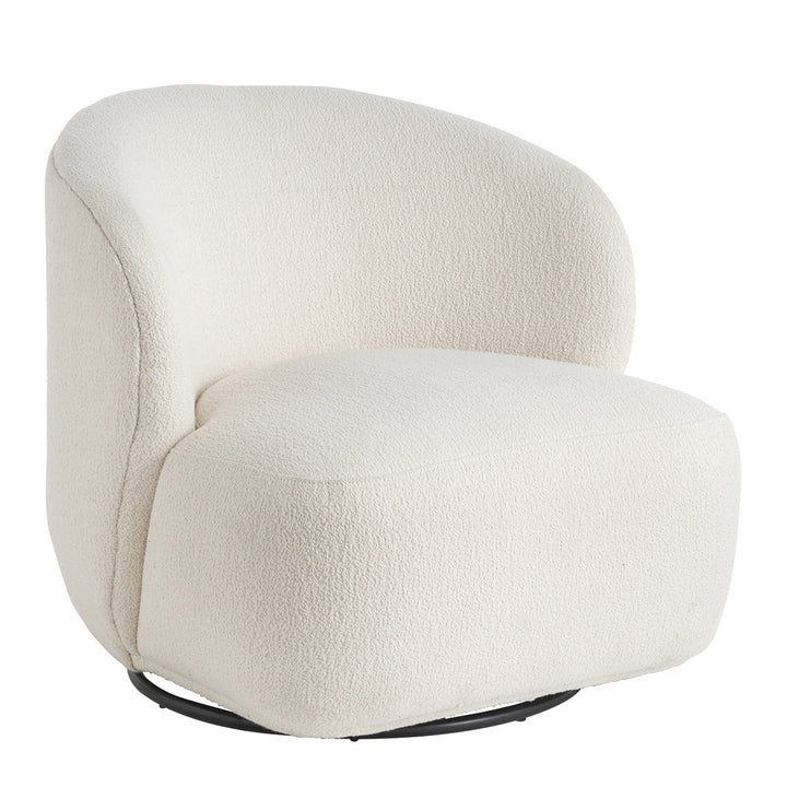 Lisette Boucle Swivel Armchair - Cream