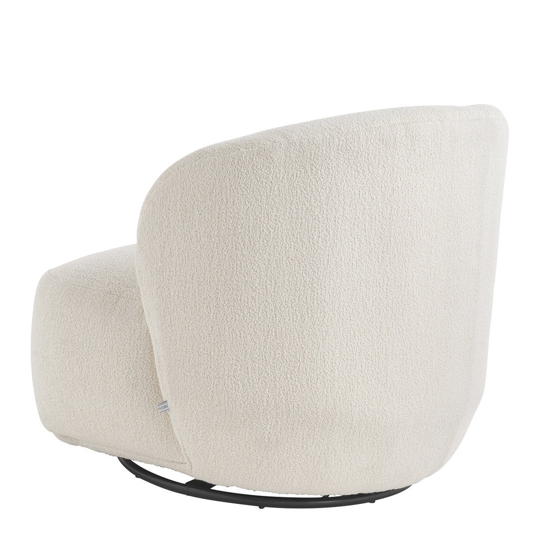 Lisette Boucle Swivel Armchair - Cream