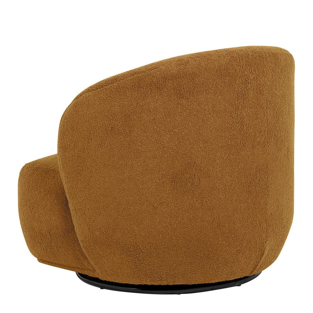Lisette Boucle Swivel Armchair - Curry