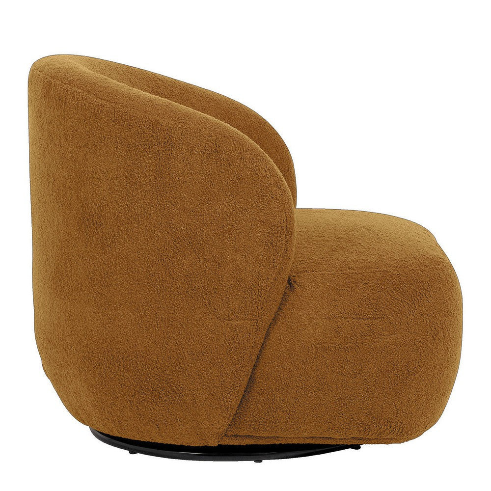 Lisette Boucle Swivel Armchair - Curry
