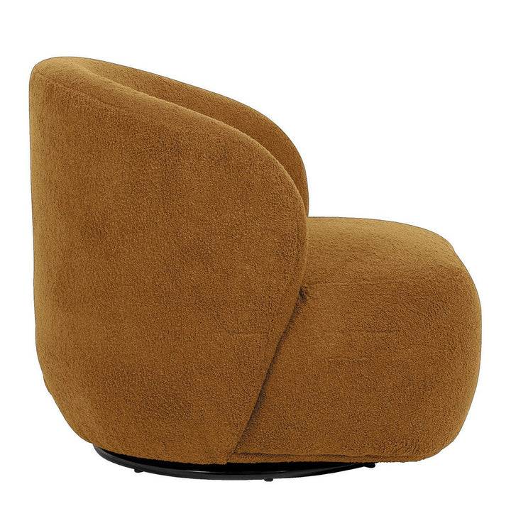 Lisette Boucle Swivel Armchair - Curry