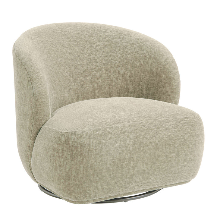 Lisette Marbled Velvet Swivel Armchair - Dune