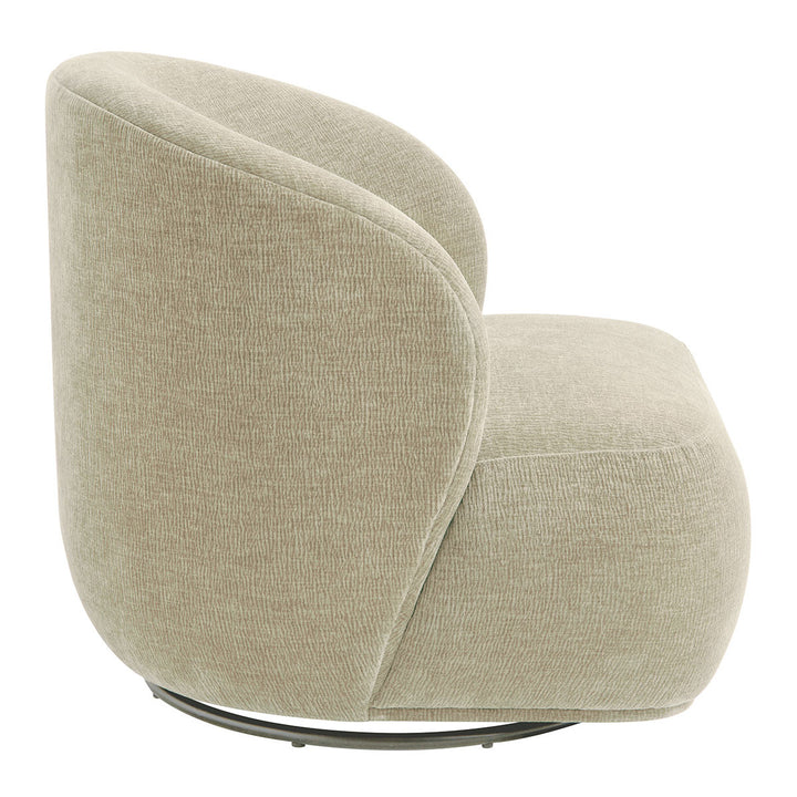 Lisette Marbled Velvet Swivel Armchair - Dune