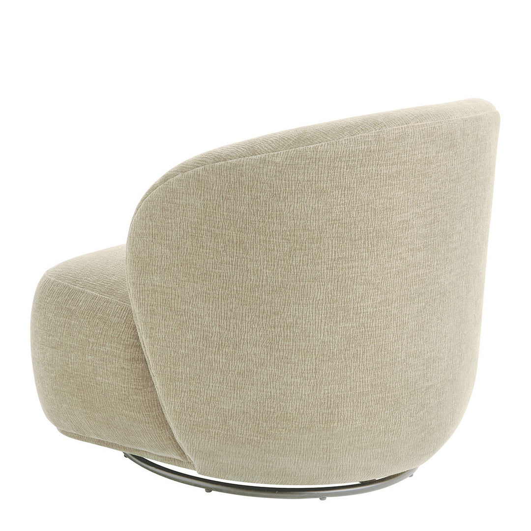 Lisette Marbled Velvet Swivel Armchair - Dune