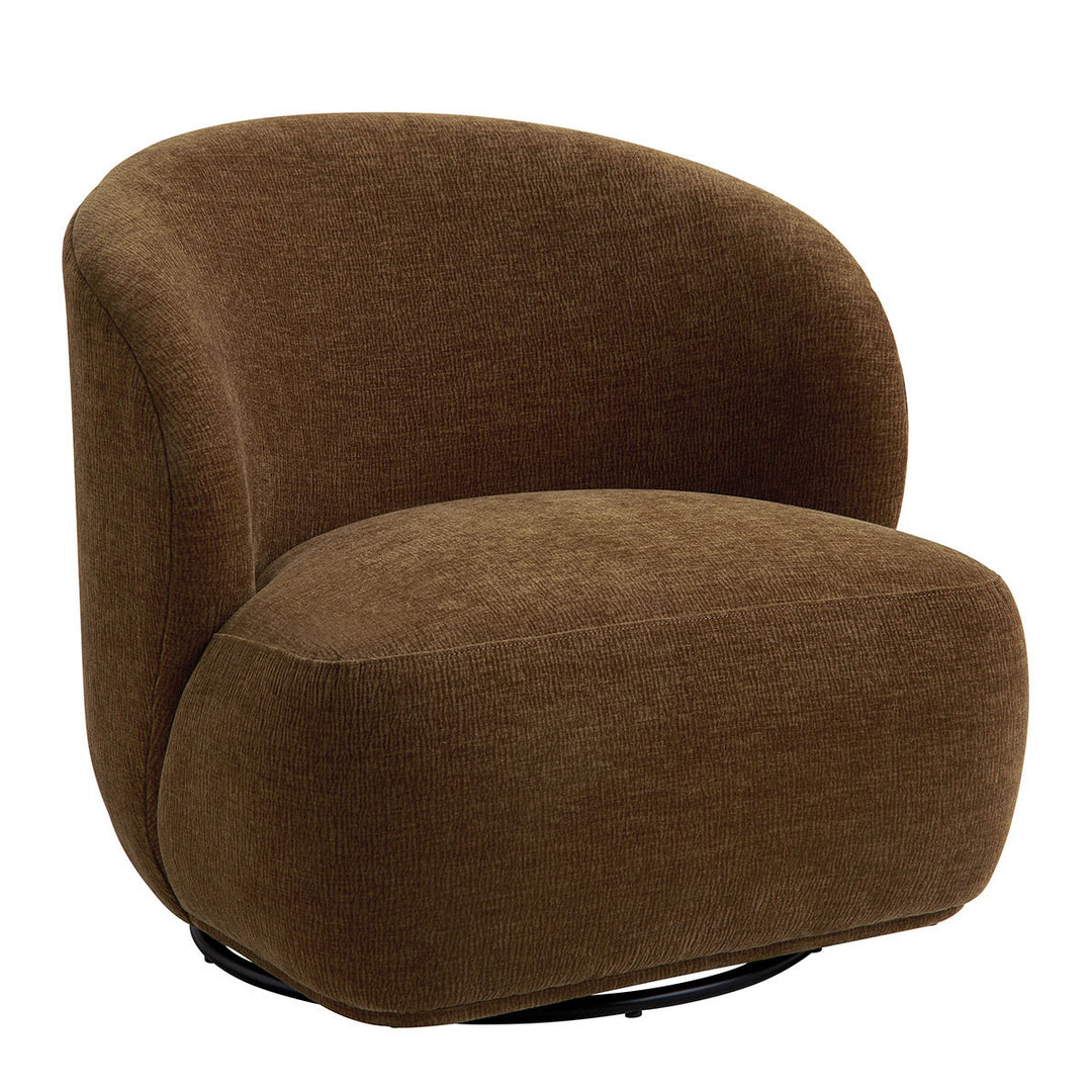 Lisette Marbled Velvet Swivel Armchair - Tobacco