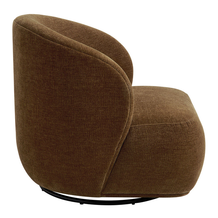 Lisette Marbled Velvet Swivel Armchair - Tobacco