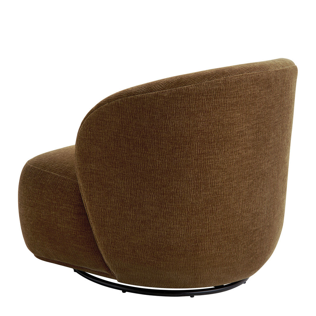 Lisette Marbled Velvet Swivel Armchair - Tobacco
