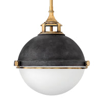 Quintiesse Fletcher Aged Zinc with Heritage Brass 2 Light Pendant