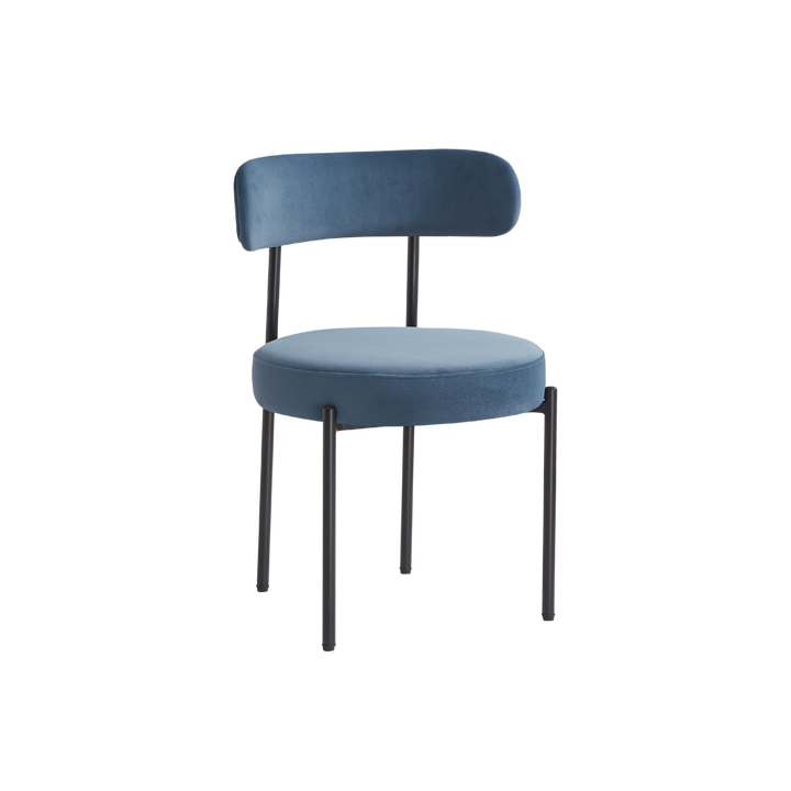 Flora Set of 2 Dining Chairs (Crib 5) - Blue Velvet