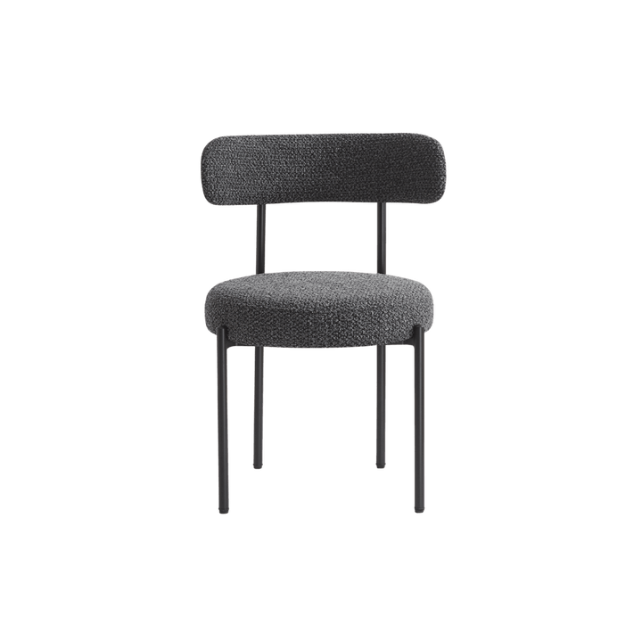 Flora Set of 2 Dining Chairs (Crib 5) - Charcoal Boucle