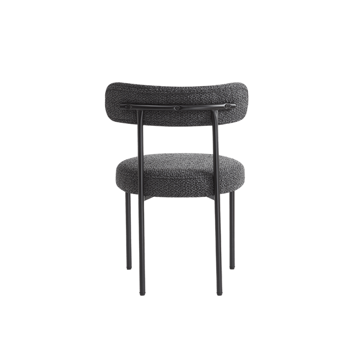 Flora Set of 2 Dining Chairs (Crib 5) - Charcoal Boucle