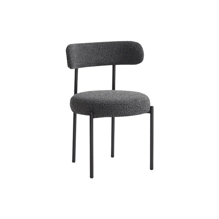 Flora Set of 2 Dining Chairs (Crib 5) - Charcoal Boucle
