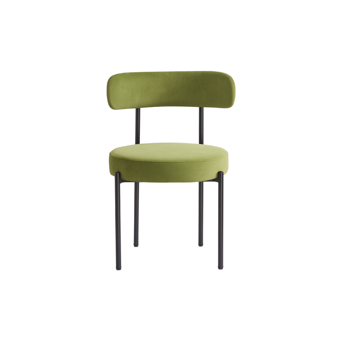 Flora Set of 2 Dining Chairs (Crib 5) - Olive Velvet