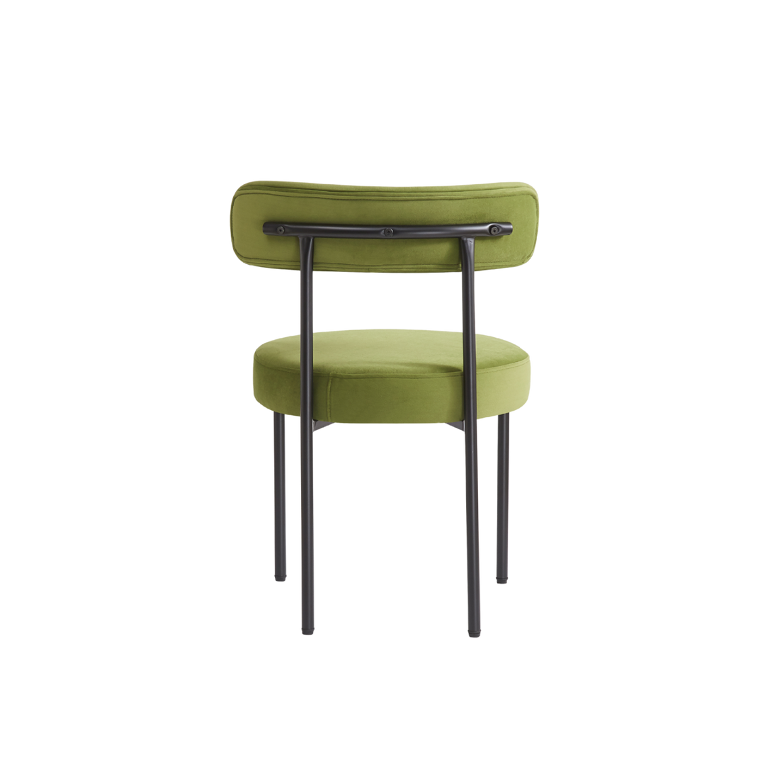 Flora Set of 2 Dining Chairs (Crib 5) - Olive Velvet