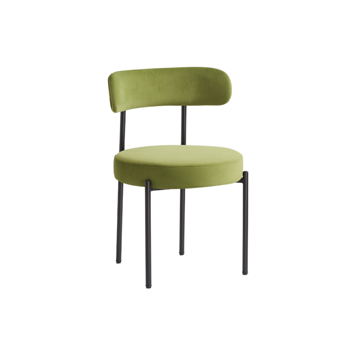Flora Set of 2 Dining Chairs (Crib 5) - Olive Velvet