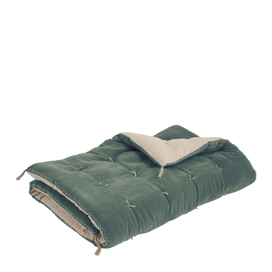 Matteo Velvet Blanket Bedspread - Celadon