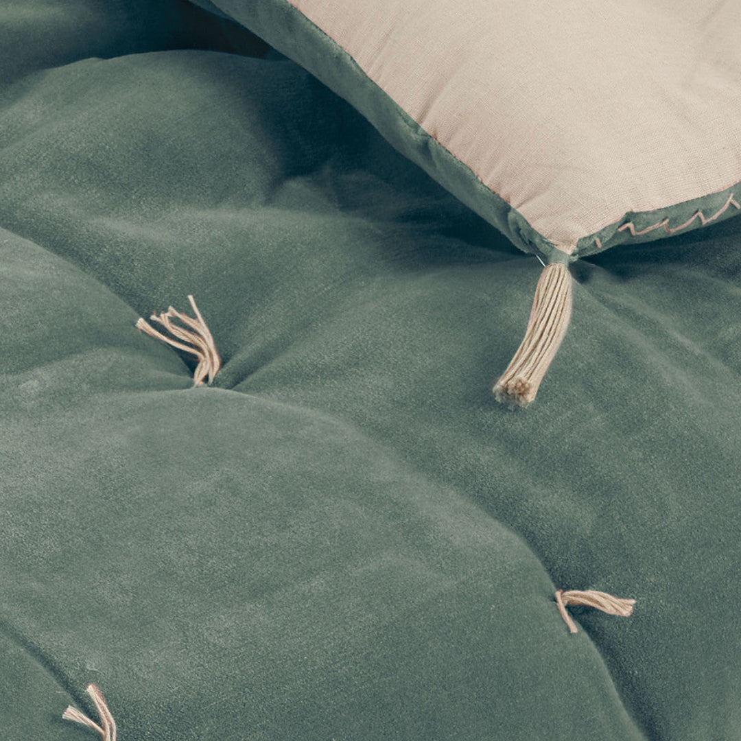 Matteo Velvet Blanket Bedspread - Celadon